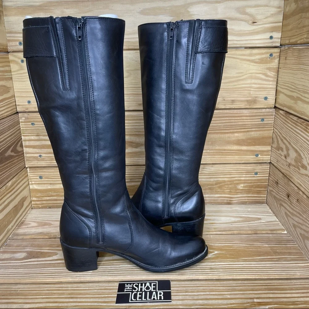 La Canadienne Women’s 9 Tall Heeled Boots Black Leather Fleece Lined Boots - Picture 5 of 10